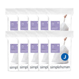 simplehuman Code J 200 Count, Genuine Custom Fit Liners, Drawstring Trash Bags in Dispenser Packs, 30-45 Liter / 8-12 Gallon, Wh