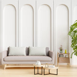 Nuanchu 4 Set Arch MDF Wall Molding Kit 118 x 31.5 Inch Pre-Cut Arch Wainscoting Panel Board and Batten Wall Panel Decor Paintab