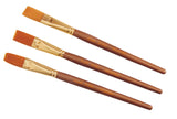 Nozomi Artist Quality Flat Paint Brushes Set Of 3 Pc (9 No. Size) For Oil/Acrylic & Poster Colors