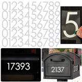 Diggoo Reflective Mailbox Numbers Sticker Decal Die Cut Classic Style Vinyl Number 4 Self Adhesive 5 Sets for Mailbox, Signs, Wi