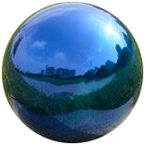 Gazing Ball Garden Mirror Outdoor - 6 Inch Outside Decorative Globe, Blue