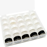 New brothread 25pcs 20White+5Black 70D/2 (60WT) Prewound Bobbin Thread Plastic Size A SA156 for Embroidery and Sewing Machines D
