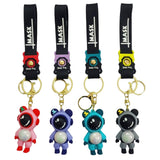 SHAKTISM Cute Astronaut LED Keychain with Wrist Strap LightUp Spaceman Cartoon Key Ring for Keys, Bags & Backpacks Kawaii L
