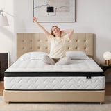 SNFPNE Full Size Mattress 12 Inch - Medium Firm Hybrid Mattress Full with Memory Foam & Zoned Pocket Springs for Pressure Relief