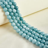60pcs 6mm Natural Blue Chalcedony Beads Gemstone Beads Round Loose Beads for Jewelry Making