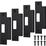 Tandefio 4 Pcs 4 7/8 x 3 3/8 x 1 1/4 Inch Deadbolt Strike Plate Stainless Iron Door Extended Strike Plate Door Reinforcement Bac