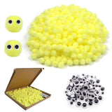 TOAOB 500pcs Pom Poms 1cm Craft Pom Poms Light Yellow Fuzzy Pompoms Balls Arts and Crafts Supplies with Googly Wiggle Eyes for D