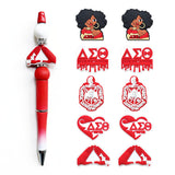 Delta Sigma Theta Sorority Silicone Focal Beads Bulk for DIY Keychain Lanyard Pens Making Rubber Beads Kit Supplies (Delta)