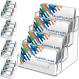 MaxGear Clear Business Card Holder, Acrylic Business Card Stand for Desk with 4 Tier, Clear Plastic Cards Display Holder for Exh