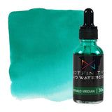 Artfinity Liquid Watercolor Paint 30 ml Bottle, Phthalo Viridian - Vibrant Dye-Based Liquid Watercolor w/Glass Pipette, Fast-Dry