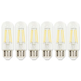Westinghouse Lighting 5341020 6.5 Watt (85 Watt Equivalent) T10 Dimmable Clear Filament LED Light Bulb, Medium Base, 6 Pack