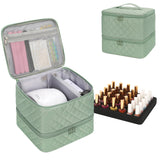 Ethereal Small Nail Polish Organizer Case Holds 32+ Bottles(15ml/0.5fl.oz) and Nail Lamp, Double Layer Nail Polish Storage Bag f