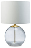Signature Design by Ashley Samder Contemporary 20.75 Glass Table Lamp, White