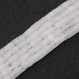 NITOPUPU 150Pcs 4 2mm Natural White Jade Spacer Stone Beads for Jewelry Making Supplies, Loose Semi Flat Round Gemstone Tube Be