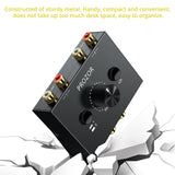 PROZOR RCA Stereo Audio Switch 2 in 1 Out R/L Stereo Audio Switch 1 in 2 Out Stereo Audio Splitter with Mute Button and No Exter