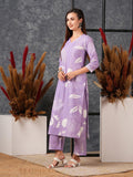 Gosriki Women'S Cotton Blend Straight Printed Kurta With Pant (Anaar-Purple-Gs_M_Purple_Medium),Purple,,B0D5VKW2DB