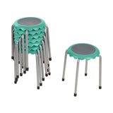 ECR4Kids Daisy Stackable Stool Set, Flexible Seating, Seafoam, 8-Piece
