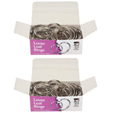 Loose Leaf Rings with Snap Closure, Nickel Plated, 50 Per Box, 2 Boxes