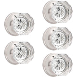 Orger 5 Pack Privacy Door Knobs, Clear Glass Door Handles with Satin Nickel Finish, Crystal Interior Door Handles for Bed/Bathro