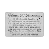 DEGASKEN 23rd Birthday Card for Daughter - Daughter 23rd Birthday Gifts Decorations for Her Women - Happy 23 Year Old Birthday G
