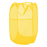Aplter Pop Up Laundry Basket Mesh Collapsible Laundry Basket Foldable Popup Hamper for Bedroom, Dorms, Travel, Cruise, Yellow