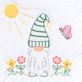 Jack Dempsey Quilt Blocks 18X18 W Gnomes, White