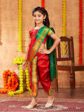 Aarika Girls Ethnic Wear Red Colour Shree Nav Saree (4-9 Years) Red-8-9 Years 8 Years-9 Years