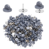 400pcs PVC Rubber Butterfly Clutch Pins Tie Tacks Blank for Uniform Badges Backing Holder Clasp Lapel Enamel Pins(200 Sets),Gray