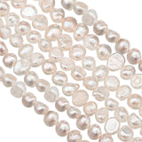 2 Strands 7-8 mm 8-9 mm Natural Freshwater Pearls Beads White Baroque Cultured Irregular Pearls Beads for Jewelry Making for Cra