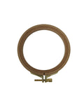 Nurge Premium Quality 16 mm Wood Embroidery Hoop, Cross Stitch Hoop with Gold Plated Adjustable Brass Screw (No:1) (100mm = 3.93