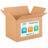 Medium Shipping & Moving Boxes 18 x 12 x 12 inches (5-Pack) - Extra Strength 200 lb vs Regular - Corrugated Moving Boxes for USP