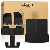 LASFIT Floor Mats & Cargo Liner for GMC Acadia Car Mats 2017-2023, All Weather TPE Custom Fit Floor Mats for Cars, 3 Rows Floor 