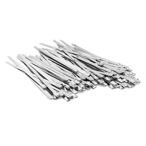 100PCS 3.9 inch 304 Stainless Steel Zip Ties Metal Zip Ties Heavy Duty Locking Cable ties Strap for Exhaust Wrap, Garage, Outdoo