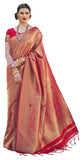 Pujia Mills womens kanjivaram pure banarasi silk saree kanchipuram saree (RED)