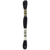 DMC 117310 Mouline Stranded Cotton Six Strand Embroidery Floss Thread, Black, 8.7Yard