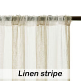 Central Park Sheer Beige and White Stripe Farmhouse Curtains Boucle Linen Window Curtain Panel Pairs Yarn Dyed Woven 108 Inches