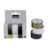 Brustro Washi Masking Tapes Basics Shade - Pearl White, Pearl Black & Antique Gold, 20 Mm X 4 Meters (Set Of 3)