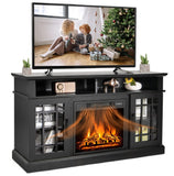 SIMOE Fireplace TV Stand Electric Fireplace 49Inch Console up to 55'' TV with 2 Shelves and 2 Cabinets w/Doors, 3 Adjustable Fla