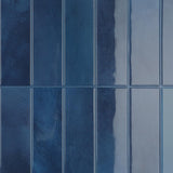 CRE8TIVE 4 Sheets Blue Peel and Stick Backsplash Straight Linear Tile Stick on Backsplash for Kitchen 12x12 Bathroom Back Splash