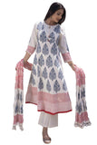 Gosriki Women'S Rayon Blend Straight Printed Kurta With Pant & Dupatta (Purri White-Gs_M_White_Medium),White,,B0DBM4HX2J