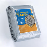 GUARD SHIELD Silver Tarp Waterproof 24x24 Feet Medium Duty All Purpose Poly Tarps Cover 7mil