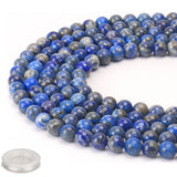 70PCS Natural 8MM Healing Gemstone, Lapis Lazuli Energy Stone Round Loose Beads, Semi-Precious Crystal Beads with Free Elastic S