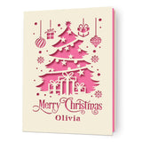 EDSG Christmas Cards Personalized Merry Christmas Cards Gifts Greeting Cards Xmas Gifts Custom Laser Paper Cut Card with Any Nam