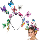 Tyqour Butterfly Headband Butterfly Fascinators Hat Butterfly Headpiece Crowns Tiaras Bands Festival Tea Party Halloween Carniva