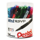 R.s.v.p. Mini Ballpoint Pen, 1 Mm, Assorted Ink, 24/pack