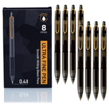 OBE WISEUS Smooth Writing Gel Pens 0.4mm Fine Tip for Precise and Comfortable Writing, Refillable and Durable Ink Pack of 8