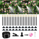 HEKIWAY 80Ft Drip Irrigation System for Garden - 360 Bendable Automatic Watering Kit with 18 Adjustable Nozzles, Misting Hose fo