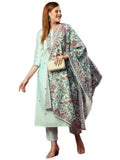 Gosriki Women'S Cotton Blend Embroidered Straight Kurta With Pant & Dupatta (Darikha Sky-Gs_Xl_Sky Blue_X-Large),Sky Blue,,B0D73WXB3R