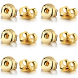 Formulen 12 PCS 14K Gold Plated Silver Earring Backs- Hypoallergenic Earring Backs Replacements for Studs, Secure Ear Locking fo