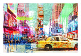 Taxis In Times Square 2.0-Paper Art-26,,X18,,